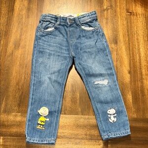Zara baby - Peanuts jeans size 3-4yrs - adjustable waist Charlie Brown - Snoopy